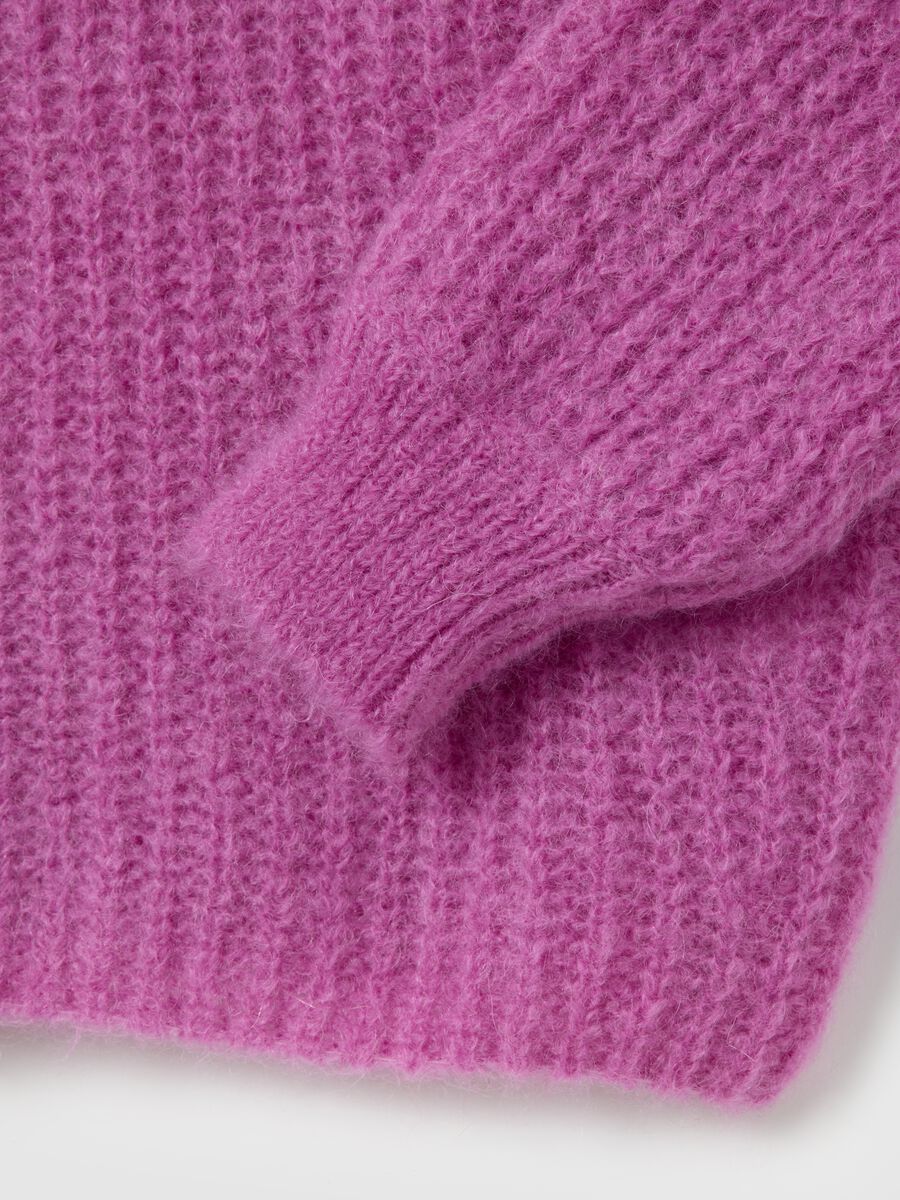 Purple crew neck sweater with oversized fit_1