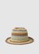 Multicolour striped paper blend fabric hat_0