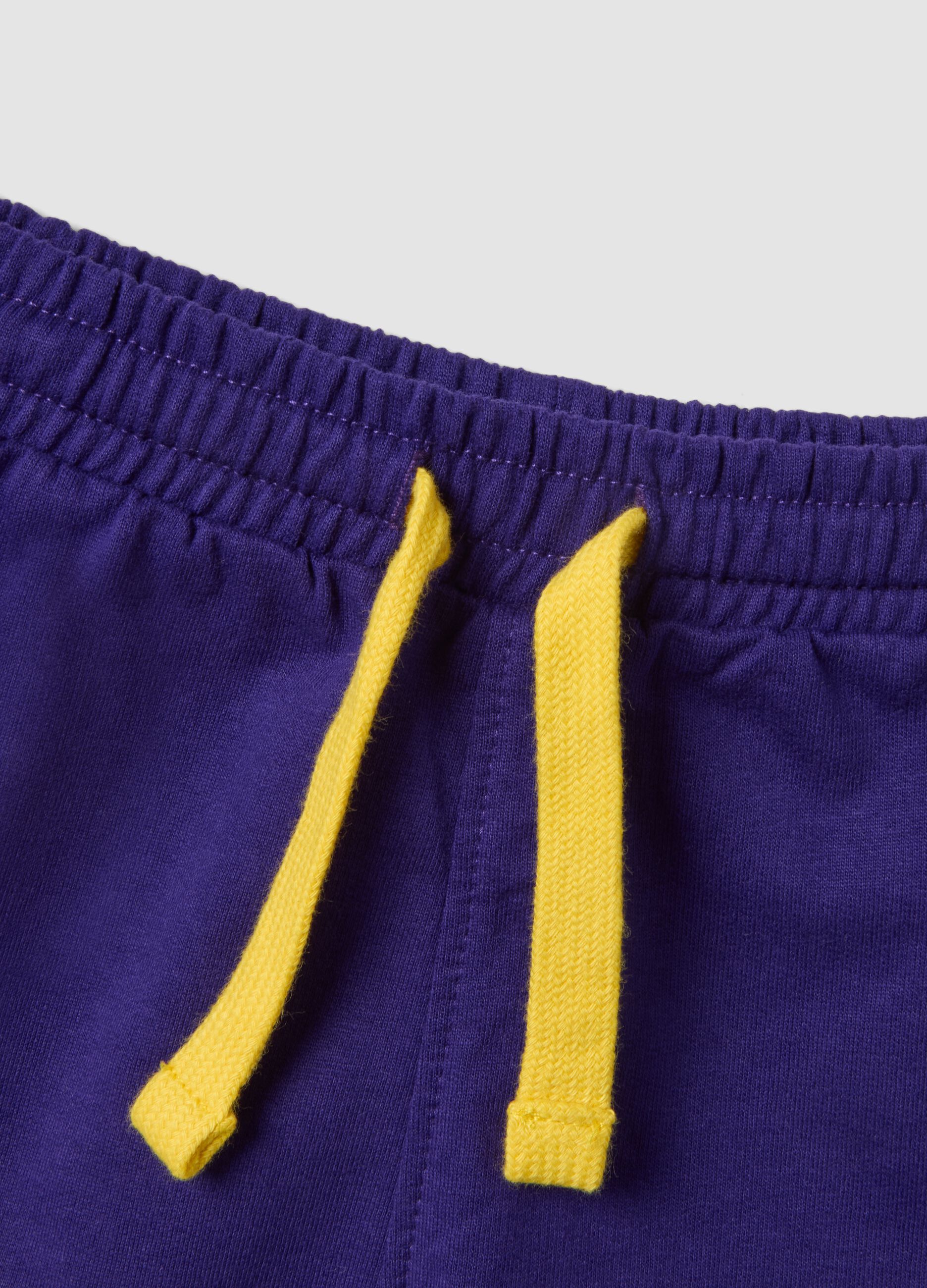 Completo viola in puro cotone con top e shorts per bimbo regular fit