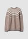 Beige jacquard crew-neck oversized jumper_2