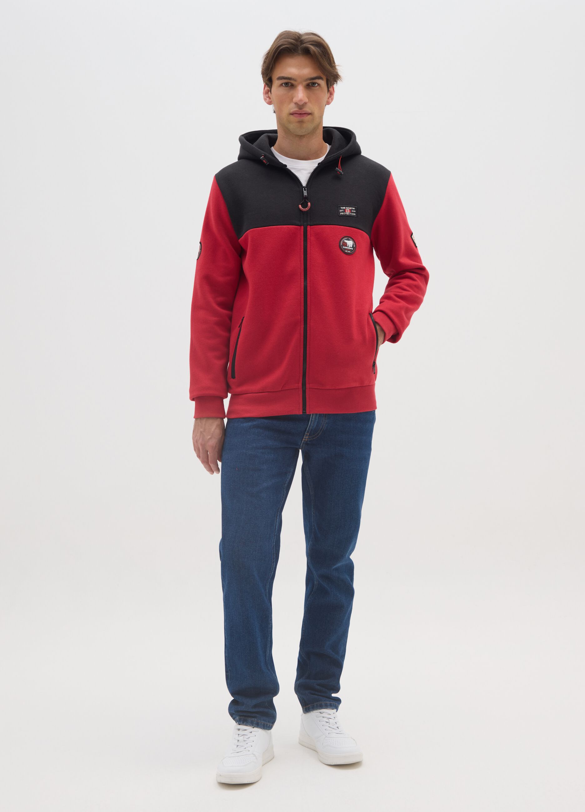 Multicolour cotton blend sweatshirt with zip