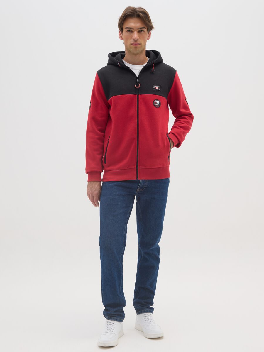 Multicolour cotton blend sweatshirt with zip_1
