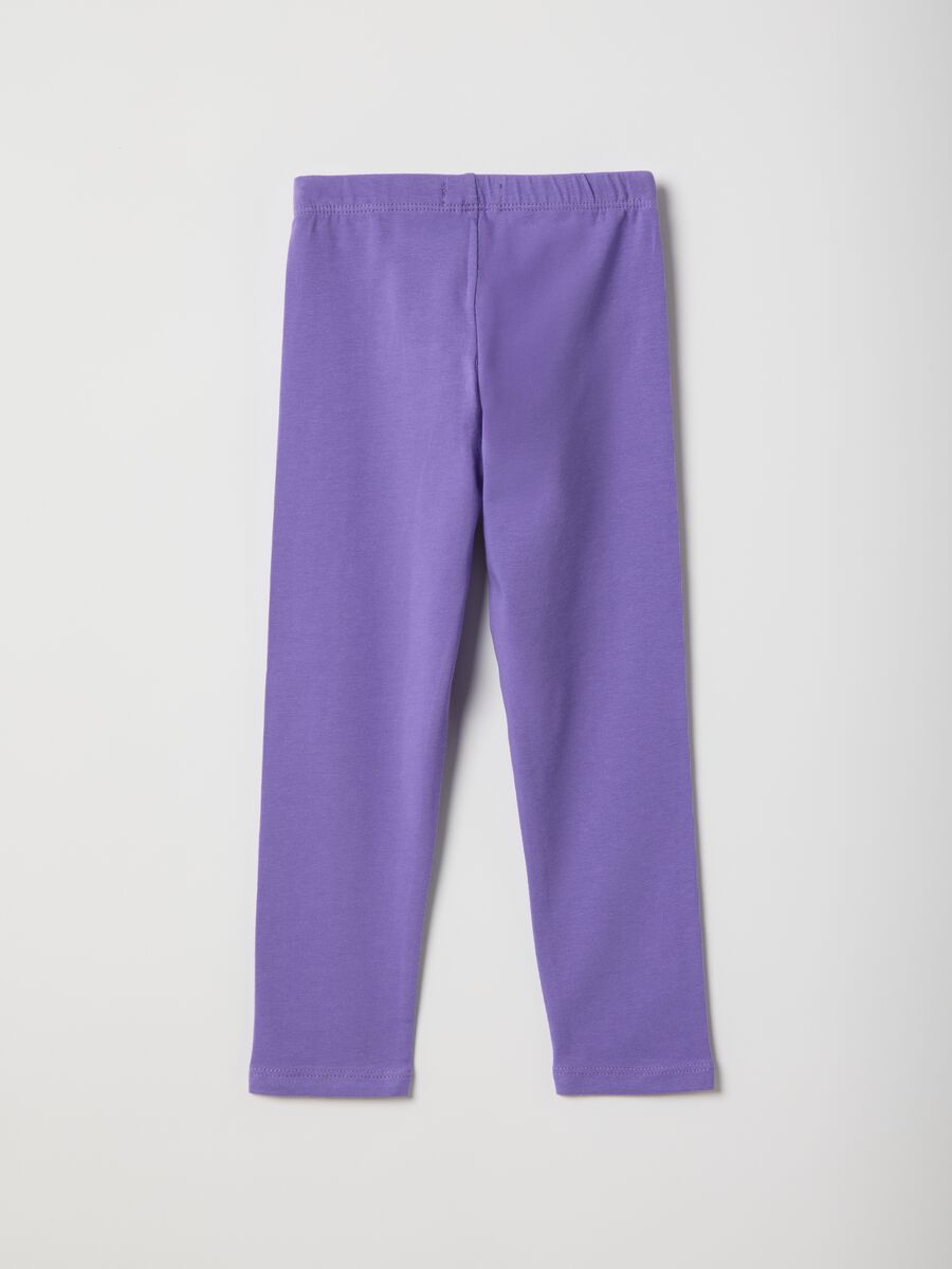 Girls' Violet Stretch Cotton Slim Fit Leggings_1