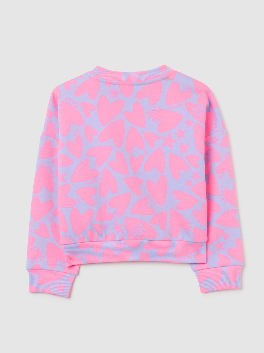 Felpa da bambina in misto cotone multicolor regular fit girocollo_1