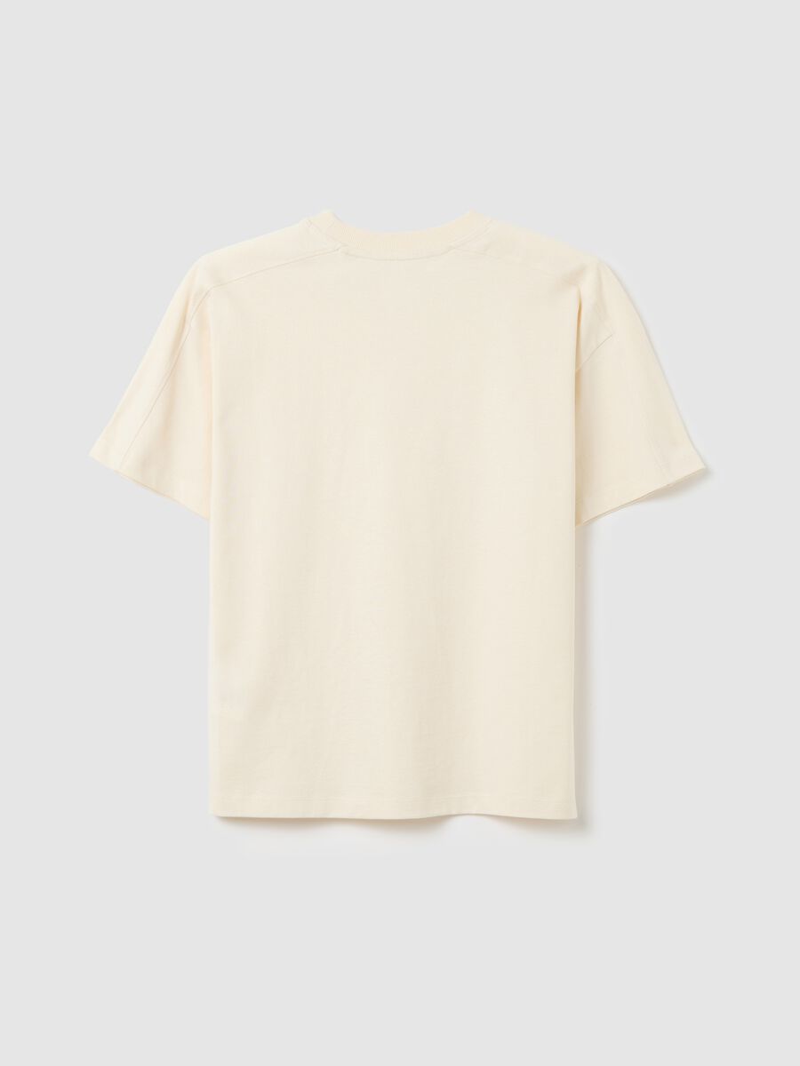T-shirt da ragazzo in puro cotone beige regular fit_1