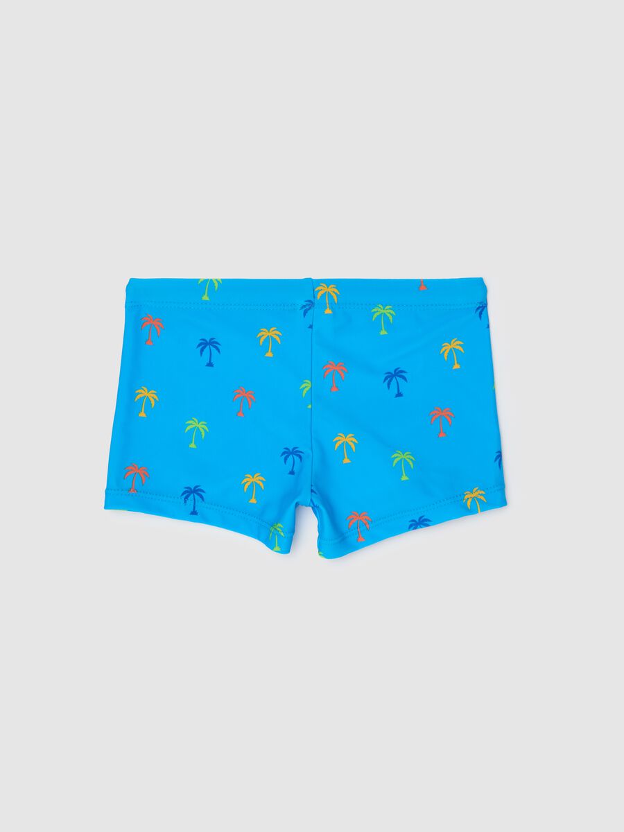 Blue palm pattern brief swimsuit for OVS Kids_1