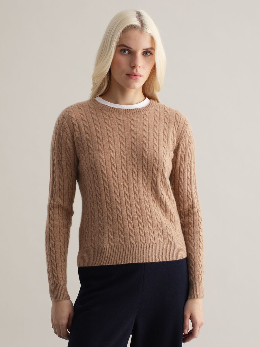 Cardigan in cable-knit cashmere_0