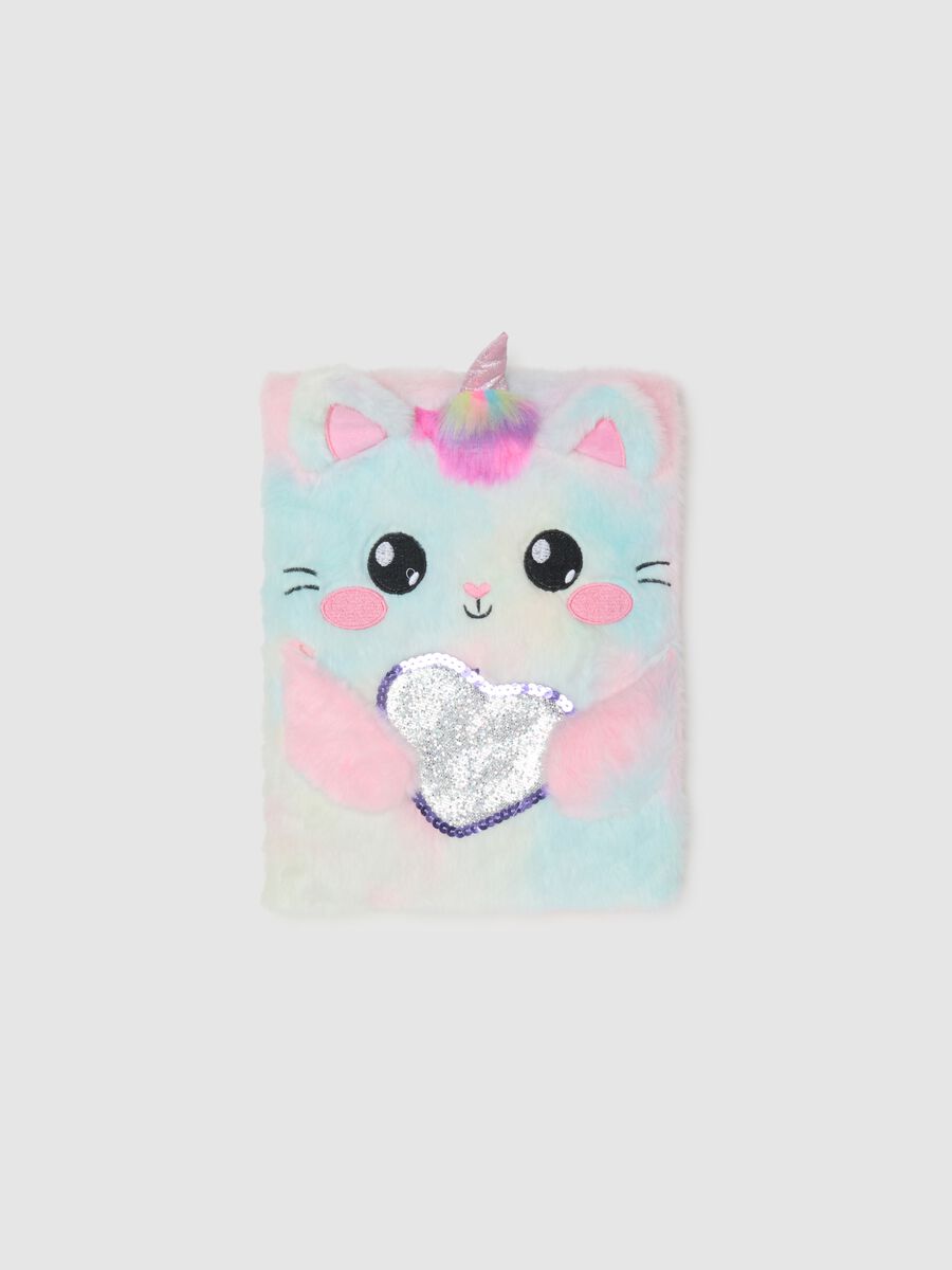 Multicolour diary for girls with plush cover_0