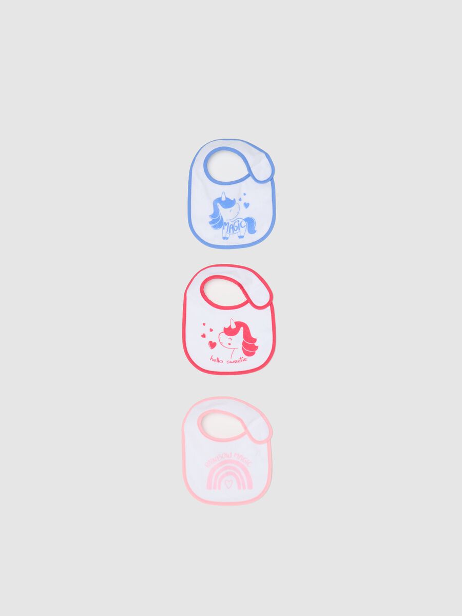 Three-pack bibs with PEVA backing and dinosaur print_0