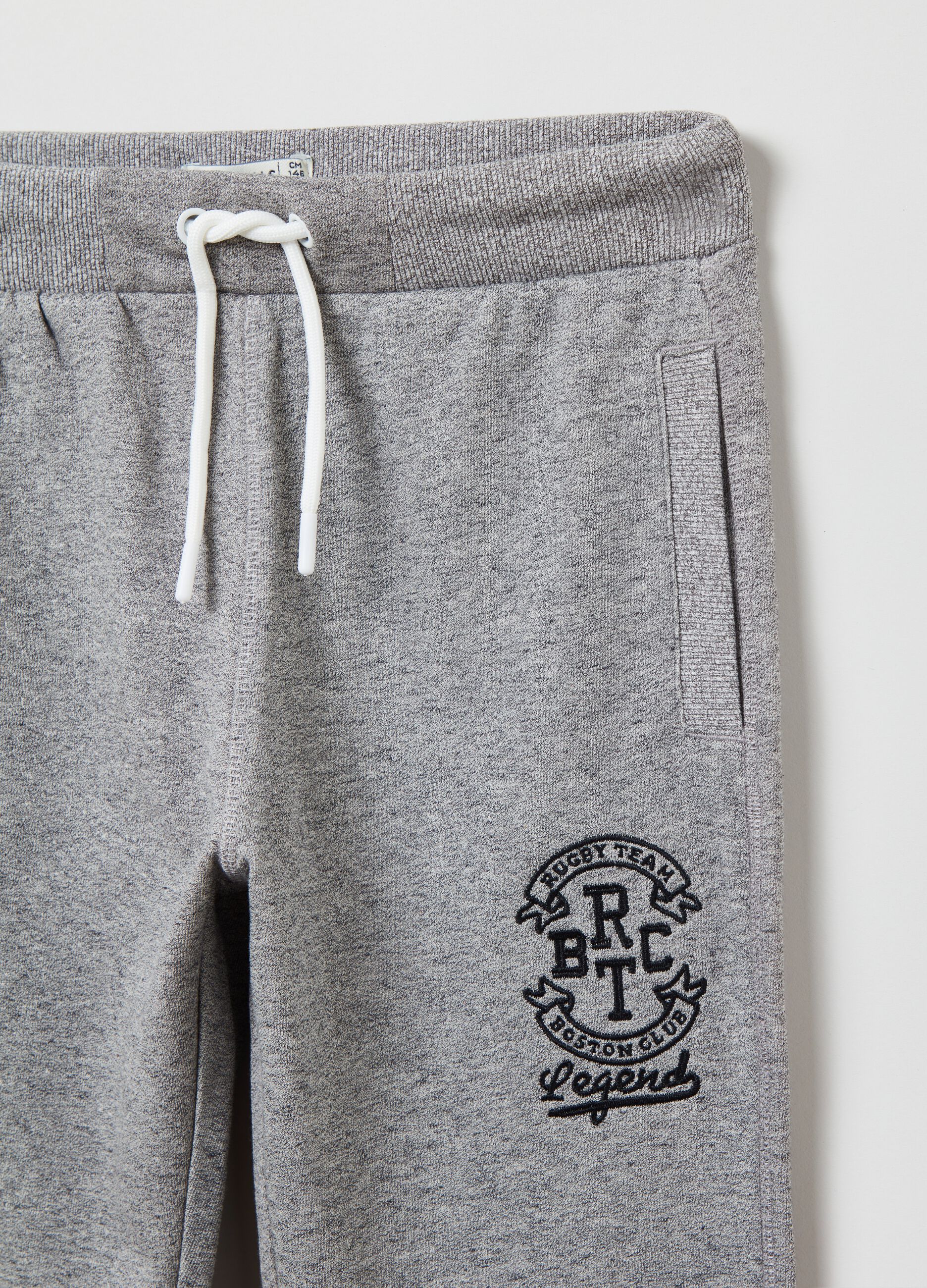 Joggers con coulisse e ricamo lettering_2