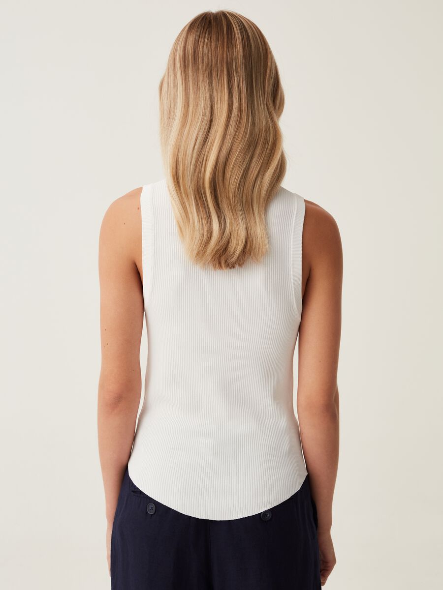 Ribbed tank top with round neckline_2