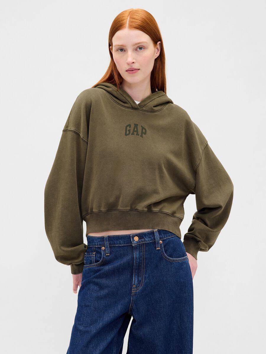 Felpa verde con cappuccio Gap in misto cotone_0