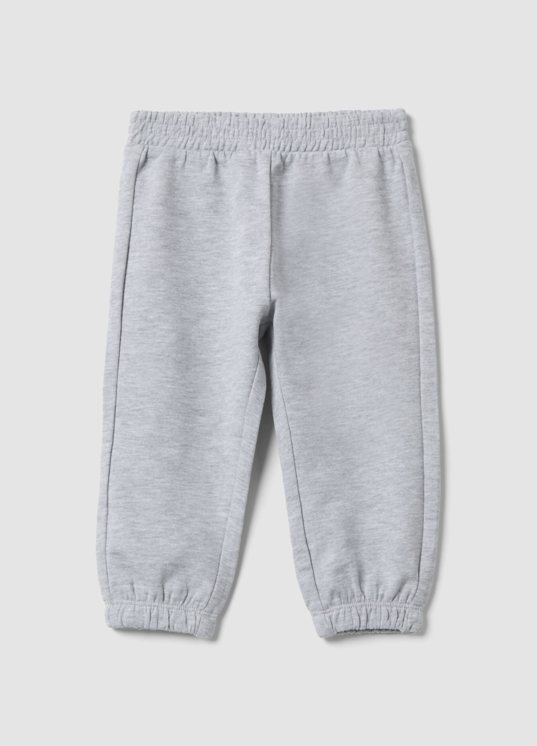 Pantaloni jogger grigi in puro cotone per bimba