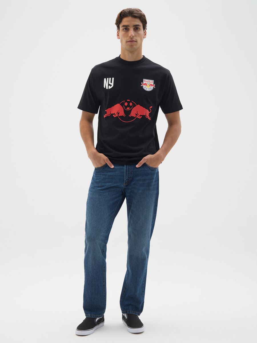 Black pure cotton T-shirt Red Bull New York_1