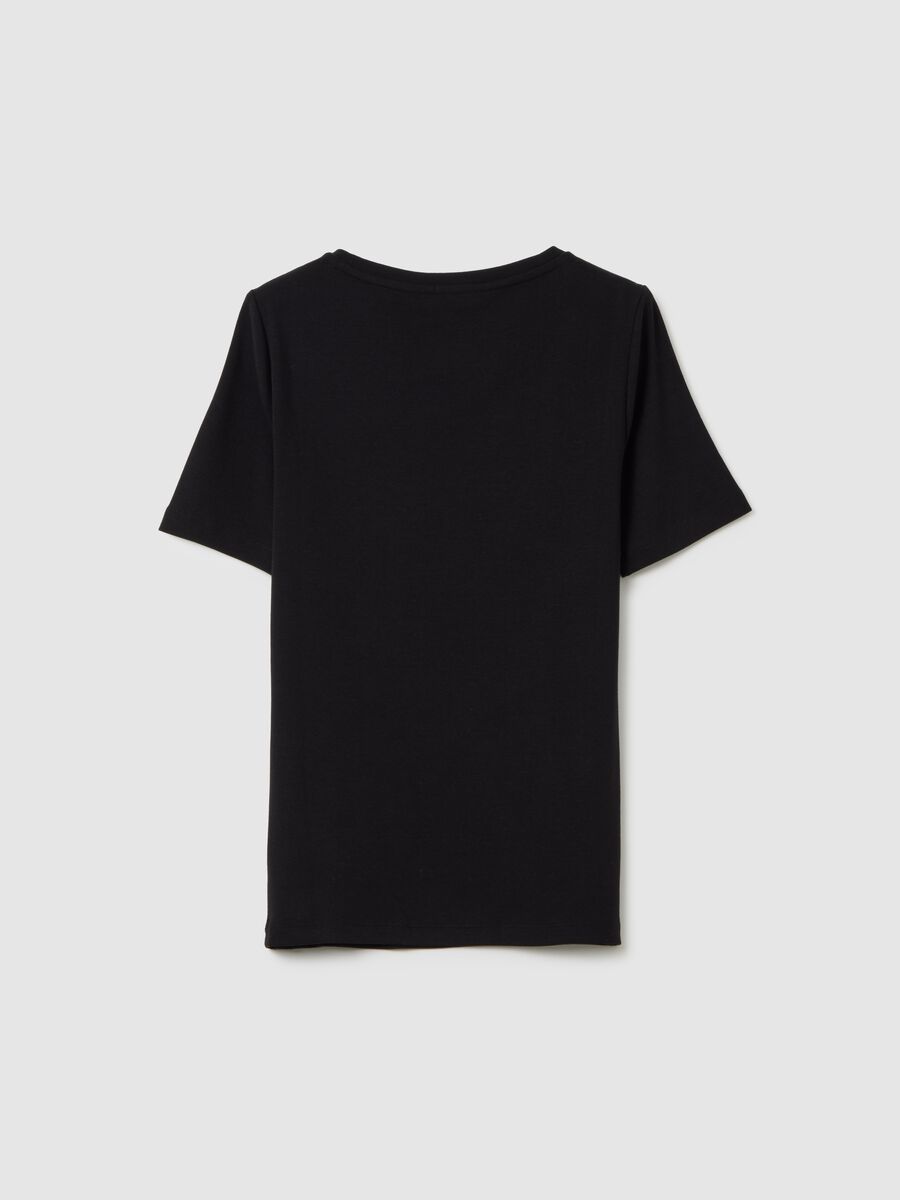 T-shirt in stretch cotton and viscose blend_3