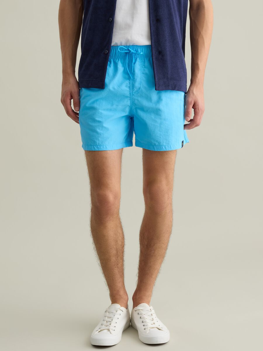 Men’s regular-fit swim boxers in light blue blend with elastic waist_1