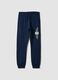 Blue pure cotton jogger trousers with print for boys_3