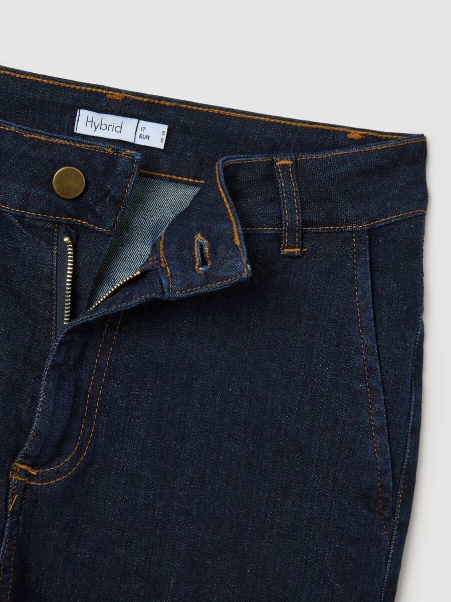 Blue Stretch Cotton Regular Fit Trousers_5