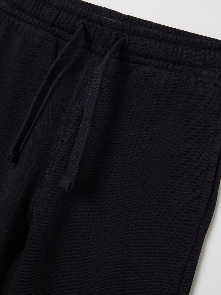Children's jogger trousers in pure cotton black regular fit_2