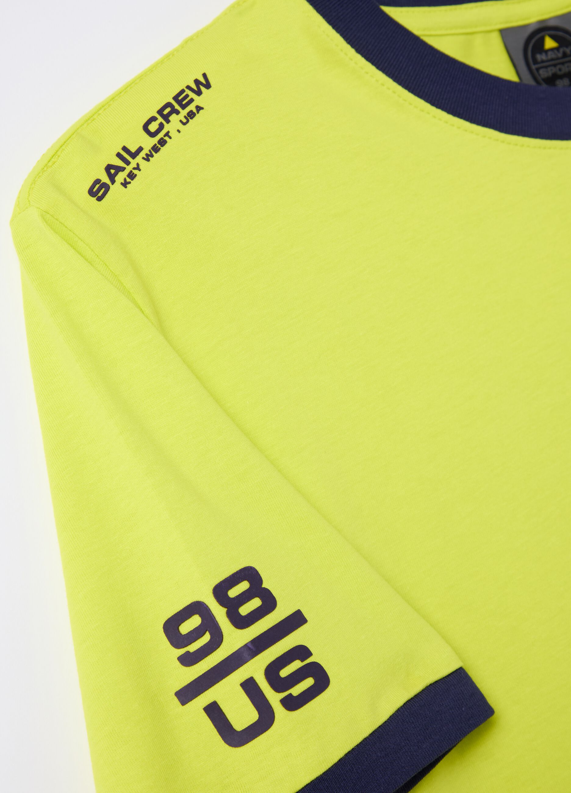 Yellow T-shirt with contrasting details