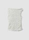 White asymmetrical one-shoulder slim-fit polka-dot stretch viscose top_1