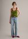 Green pure cotton ribbed tank top_1