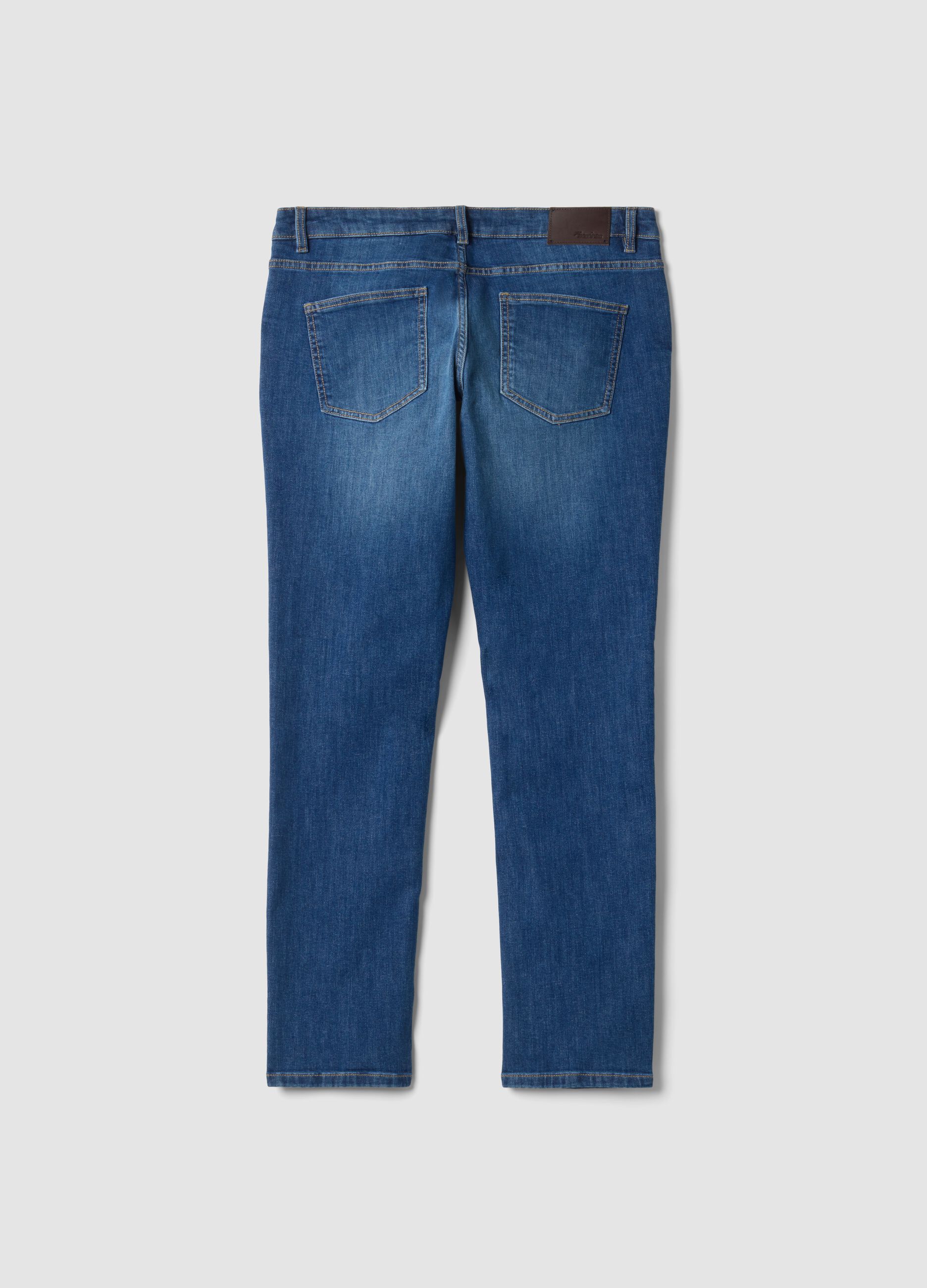 Jeans blu in cotone elasticizzato slim fit