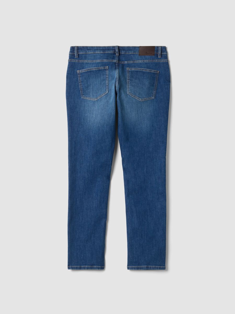 Blue stretch-cotton slim-fit jeans_1