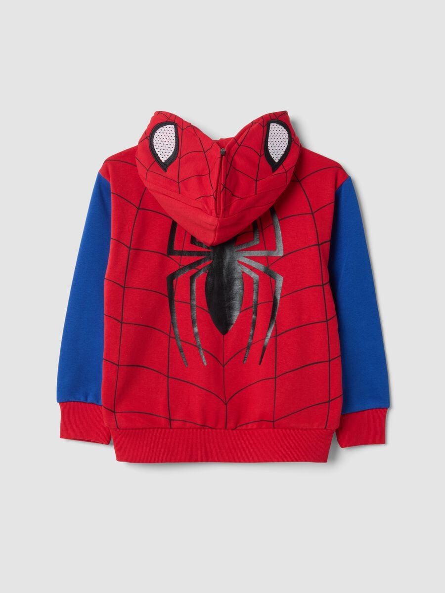 Felpa rossa con cappuccio in misto cotone a tema MARVEL Spider-Man_1