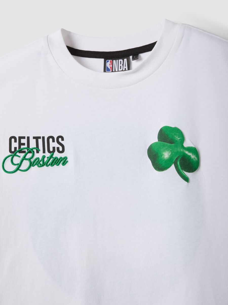 White pure cotton T-shirt with Boston Celtics logo_1