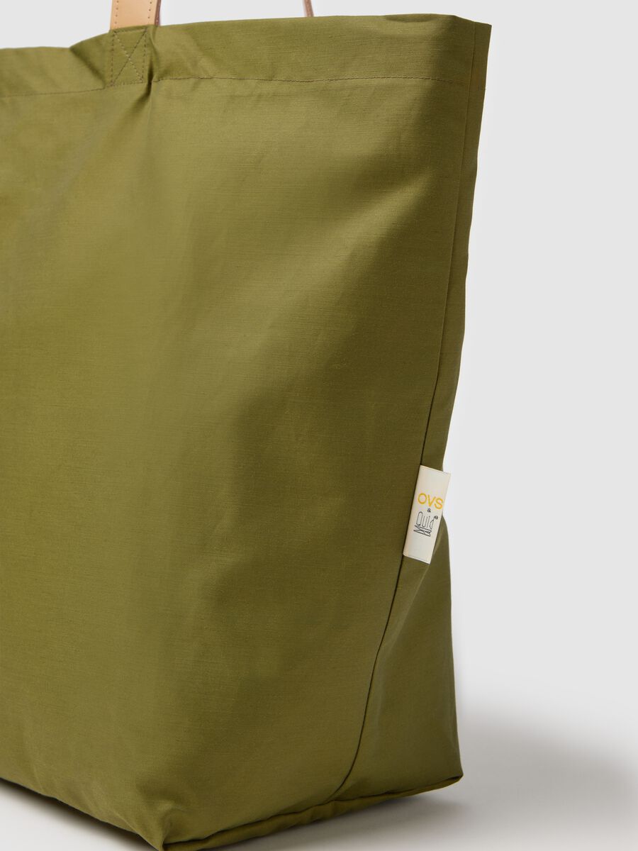 Green shopper with beige handles OVS_1