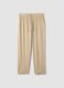 Beige Pure Viscose Jogger Trousers Regular Fit_4