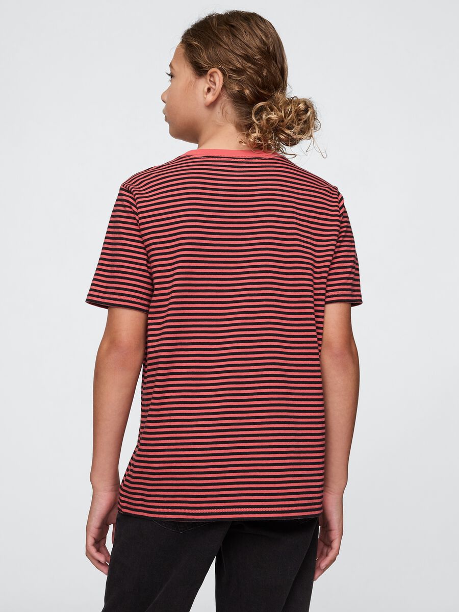 Red and black striped T-shirt with pocket_1