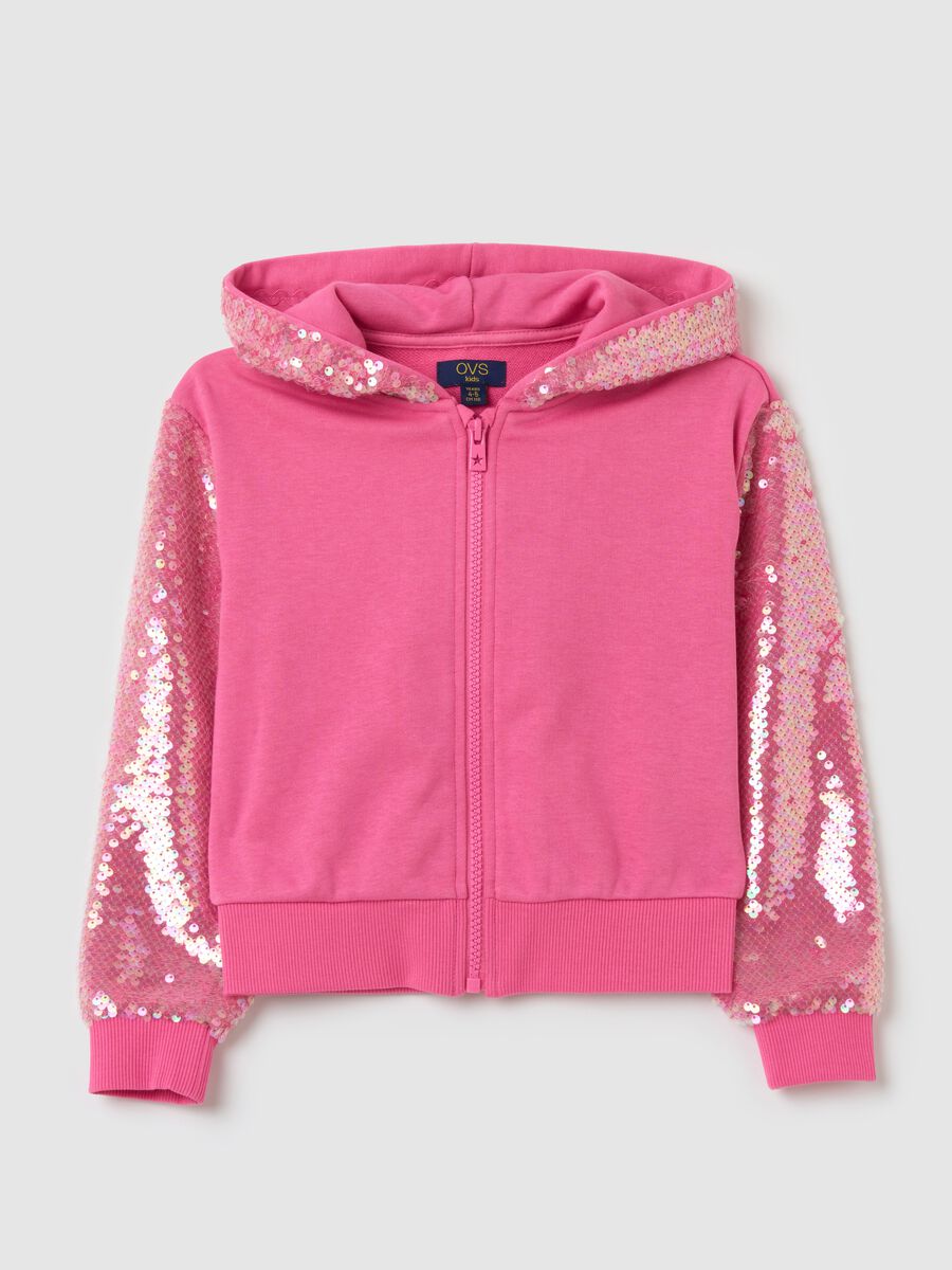 Full-zip hoodie with sequins_0