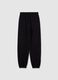 Girls' black regular fit cotton joggers_4