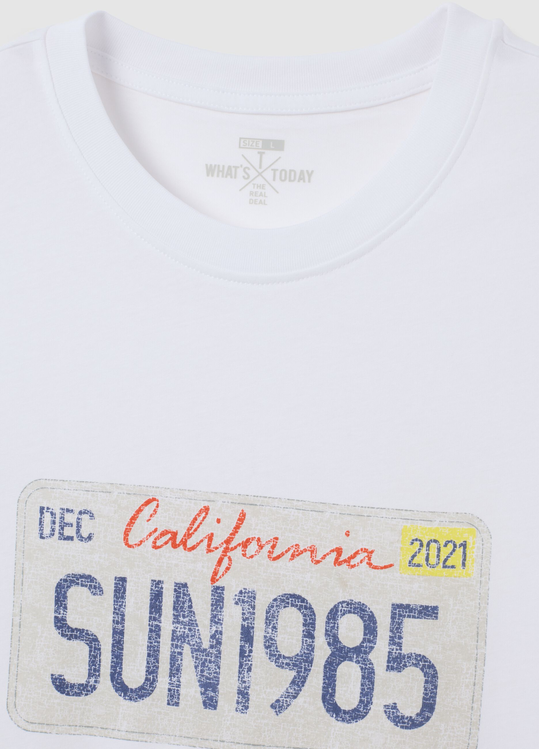 White pure cotton regular fit T-shirt