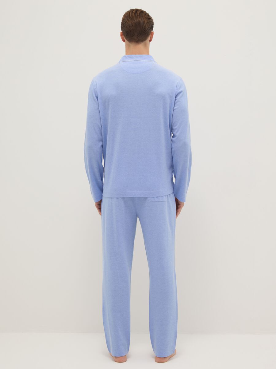 Regular fit blue pure cotton pyjamas_2