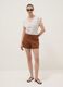 Shorts marroni in cotone elasticizzato regular fit_0
