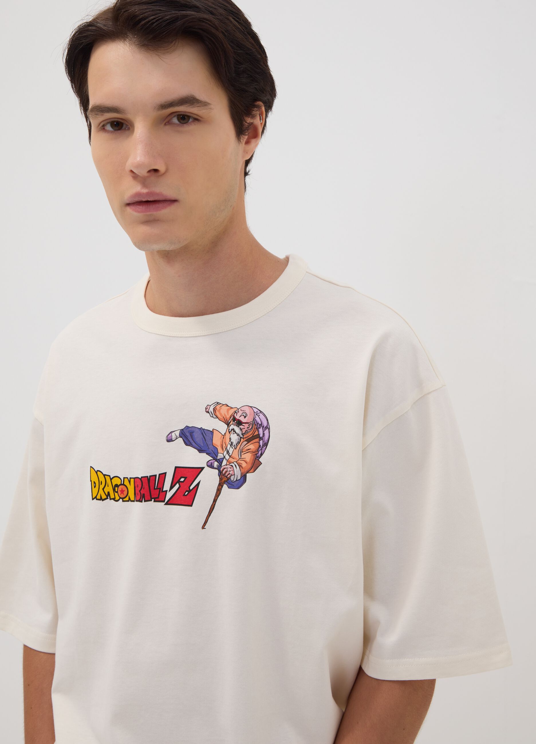 White pure cotton T-shirt with Dragon Ball Z print