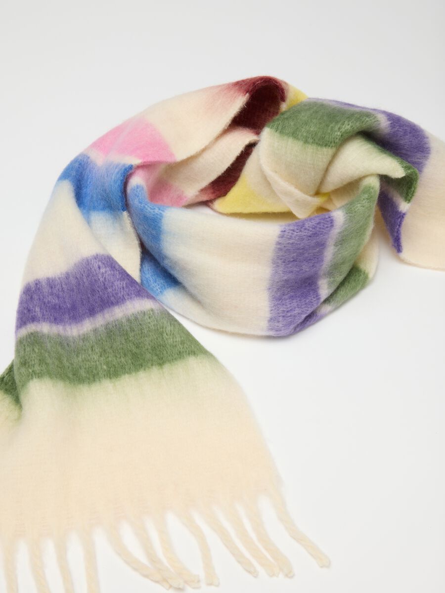Sciarpa da ragazza multicolor con frange_1