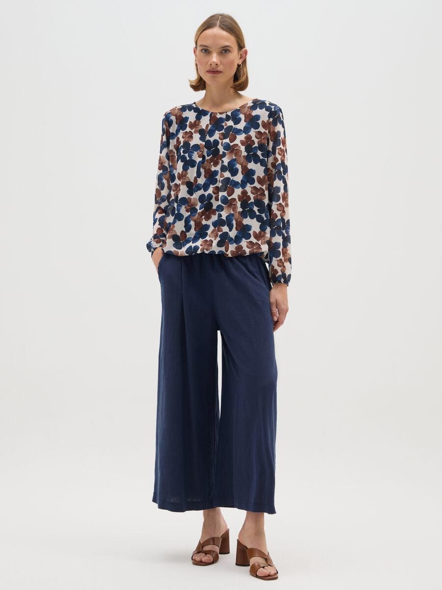 Multicolour regular fit blouse with flowers_1