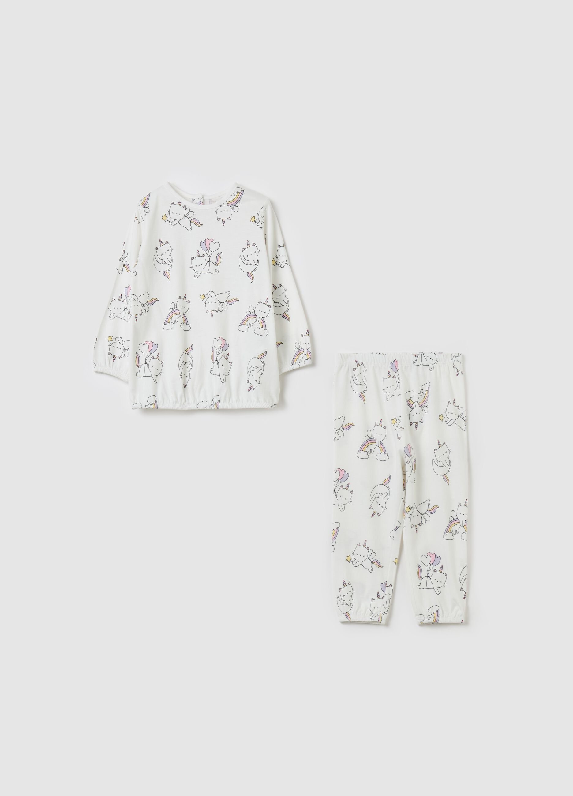 Organic cotton pyjamas with print