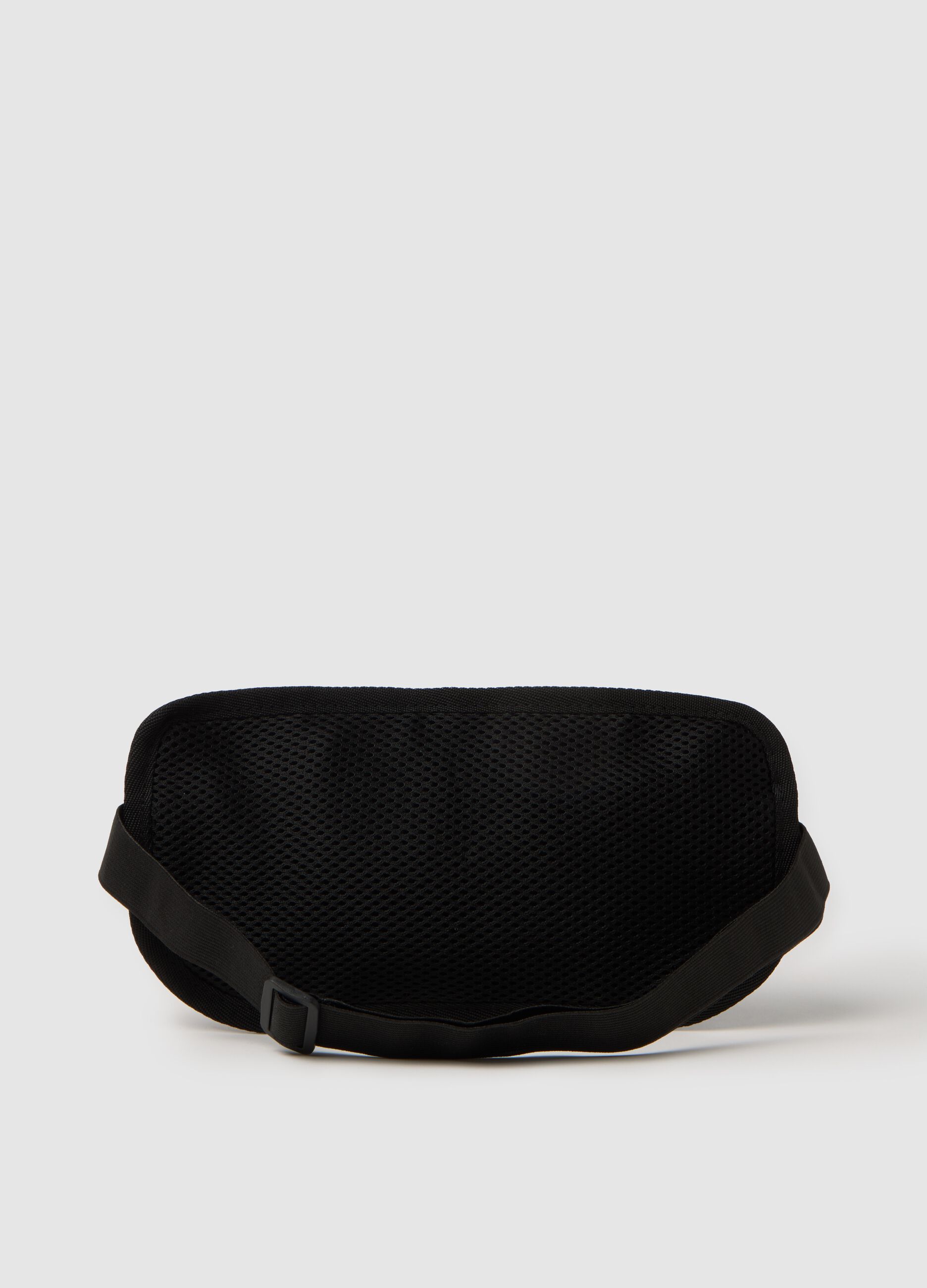 Men's black mesh texture crossbody bag
