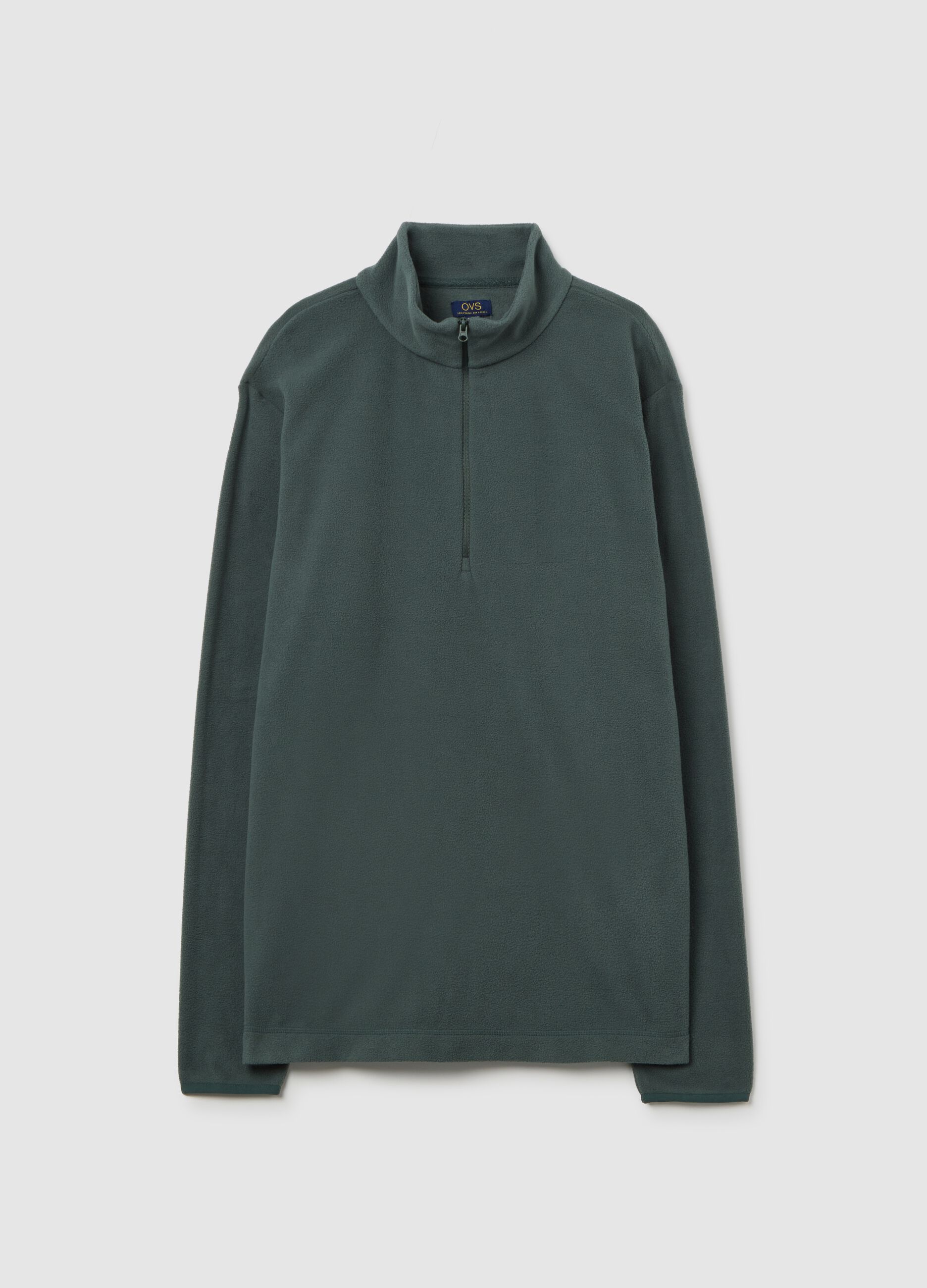 Green Fleece Half-Zip Sweatshirt