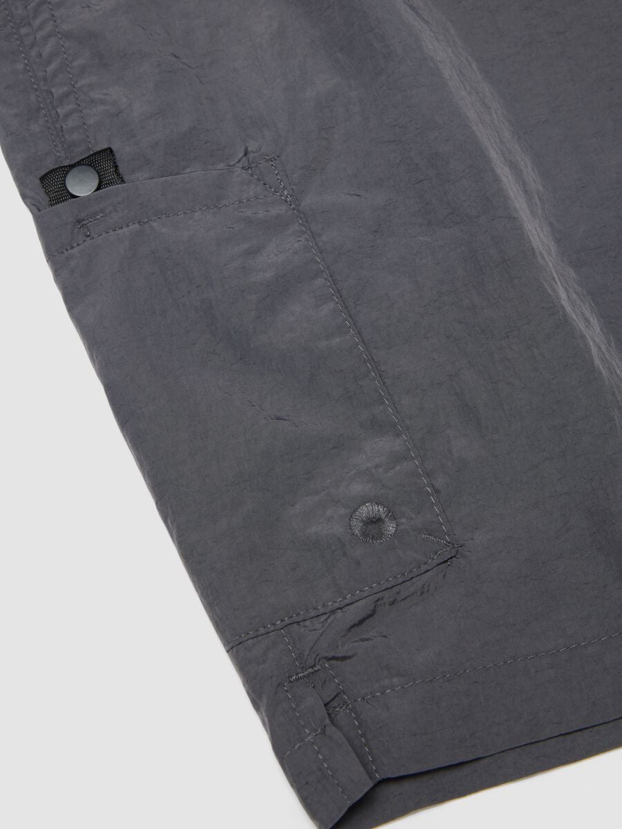 Grey swim shorts with elasticated waist_1