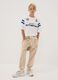 Beige pure cotton comfort-fit joggers for boys_0