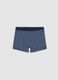 Boxer blu in cotone organico elasticizzato a righe per bambino_0