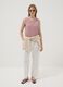 Pink top in viscose, cotton and linen blend, regular fit_1