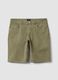 Green stretch cotton five-pocket Bermuda shorts_4