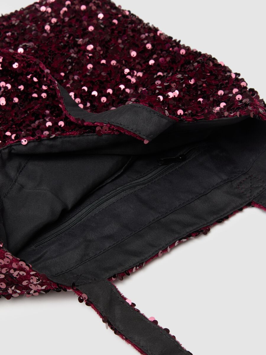 Red Shopper Bag with Sequins_2
